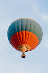 Fototapeta premium tricolor balloon in sky, red blue white, flying in sky