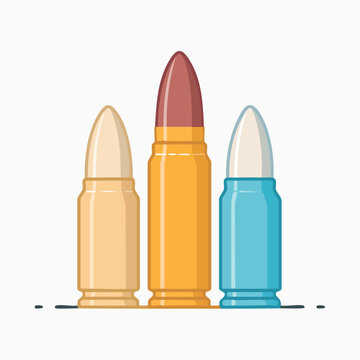 Three different caliber bullets illustration