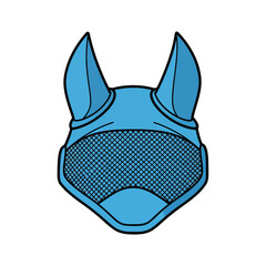 Obraz premium Horse fly mask with mesh protection and ear covers in blue