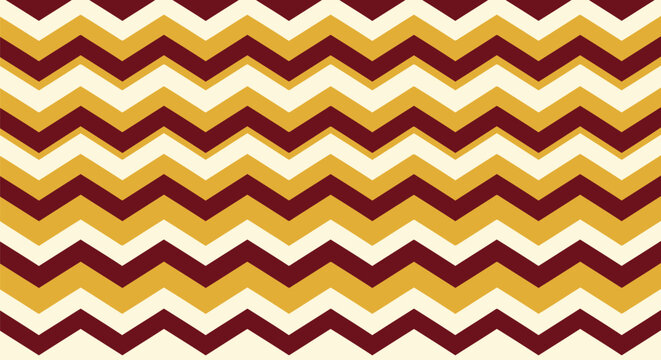 Retro zigzag chevron pattern in warm autumn colors seamless vector background