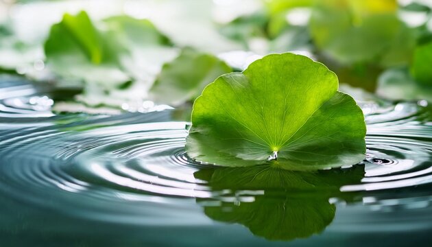 gotu kola centella asiatica leaves floating in water tranquil background