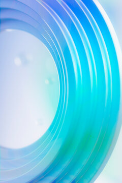3D blue ribbon detail with aqua flowing layered folds
