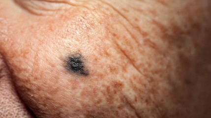Fototapeta premium Melanoma Skin Cancer Awareness Concept with Malignant Mole Illustration, Dermatology Oncology, Early Detection of Skin Tumor and UV Damage Medical Background