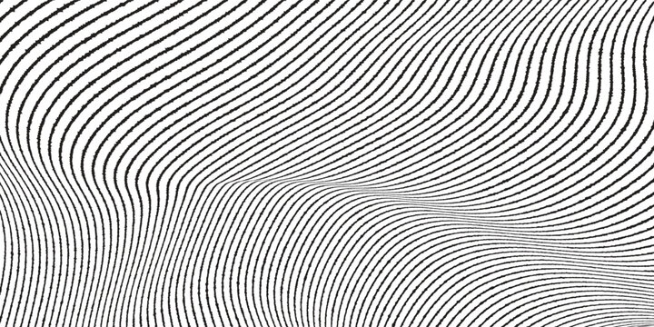 Modern Linear Distortion Pattern in Black and White creative background