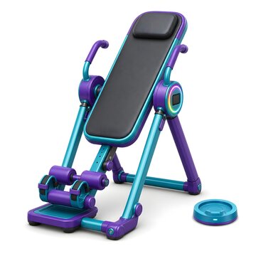 3D Illustration of a Modern Smart Inversion Table with RGB Lighting and Wireless Charging Dock, Generative AI