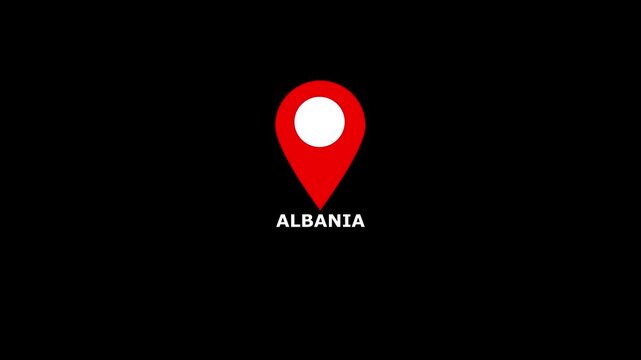 Red Location Pin Pointer Animated Icon on Black Background