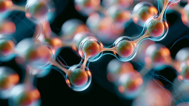 luminescent macro molecules with blue electrical arcs in dark void