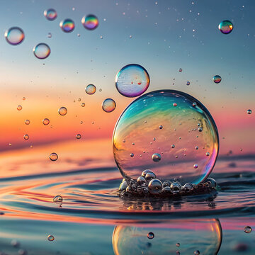 gradient iPhone wallpaper oil bubble in water back