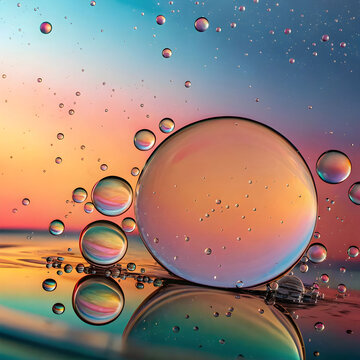 gradient iPhone wallpaper oil bubble in water back