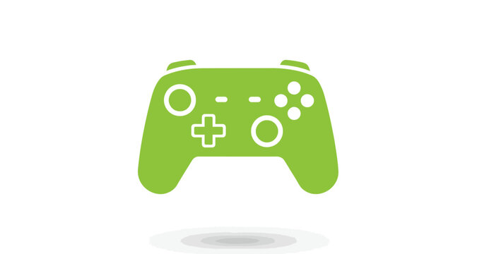 green video game controller silhouette on transparent background