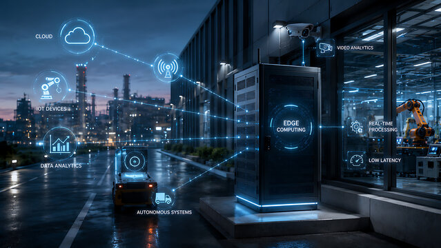 Industrial edge computing infrastructure in a smart factory environment
