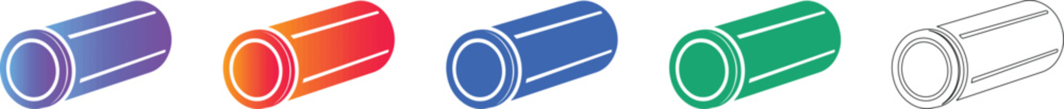 Industrial Sleeved Pipe Fitting Vector Icons