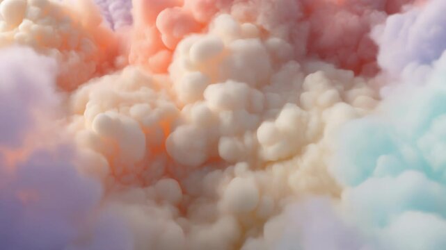 Soft, pastel-colored cotton candy texture with fluffy bubbles, sweet treat background, colorful and dreamy atmosphere, high-resolution foodie wallpaper