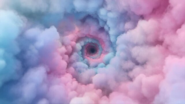 Vibrant pastel-colored cloudy background with swirling pink blue hues, dreamy atmosphere, abstract texture, high-resolution wallpaper