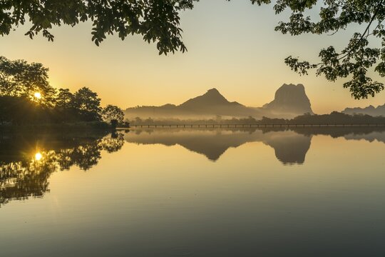 Morning atmosphere at Kan Thar Yar See, Hpa-an, Myanmar, Asia