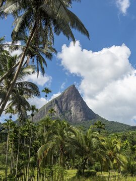 Knuckles mountain range with Lakegala mountain and rocks, Meemure, Sri Lanka