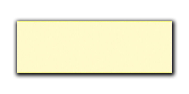 Pale yellow rectangle with black border on white background isolated on a transparent background