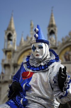 Harlekin mask at carneval in Venice, Italy
