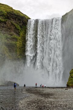 Skogafoss, waterfall near ring road, Su&eth;urland, Sudurland, South Iceland, Iceland