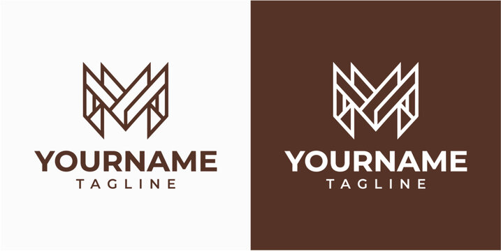 Brown and white logo design templates.