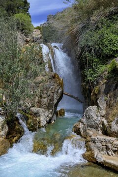 Fuentes del Algar or Fonts de lAlgar, waterfalls, near Bolulla, Costa Blanca, province of Alicante, Valencia country, Spain