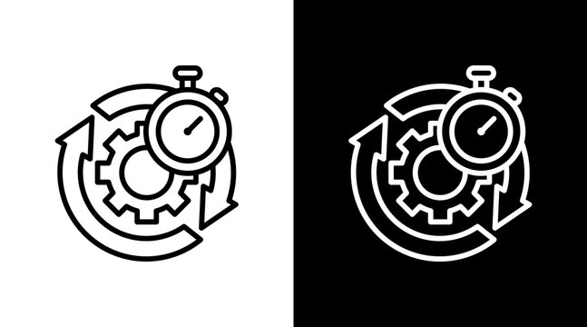 Efficiency Black White Icon Set Design 