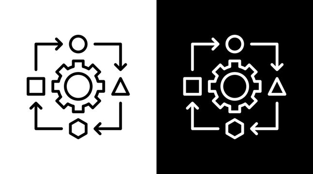 Adaptation Black White Icon Set Design 