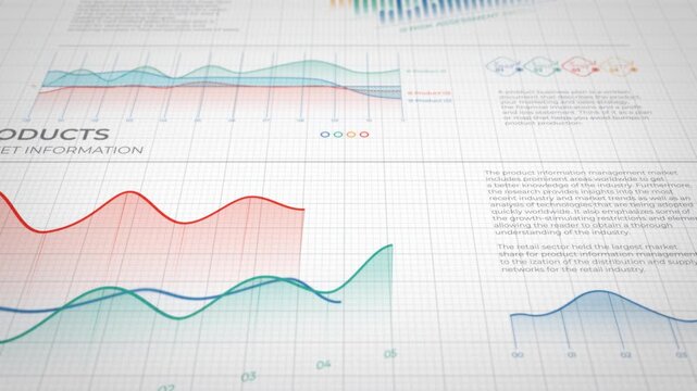 Animated business infographics on product information management