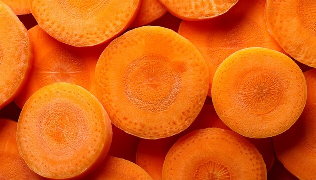 vibrant orange carrot slices macro texture background