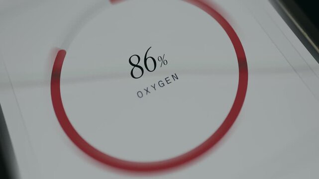 Oxygen saturation level of 86 percent
