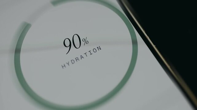 Circular progress indicator displaying 90 percent level of Hydration