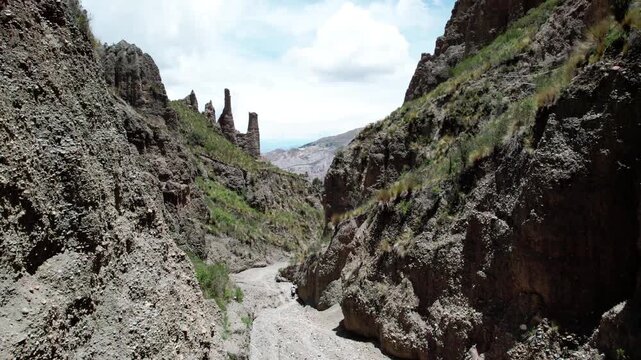 View of the Mountains of the Valley of Souls (Valle de las Animas). A Municipal Protected Area and Geological Formation in the City of La Paz, Bolivia