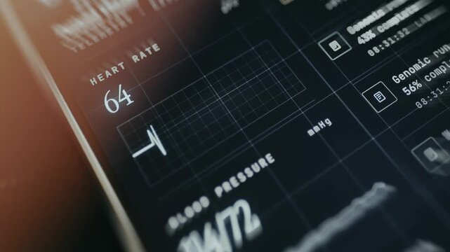 Heart rate monitor displaying the result of 64 beats per minute