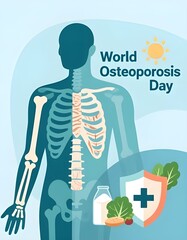 Naklejka premium Bone Health Awareness Illustration for World Osteoporosis Day