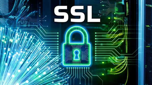 SSL Encryption Technology with HTTP and HTTPS Secure Connection &ndash; Cybersecurity, Web Protection and Internet Data Security Concept