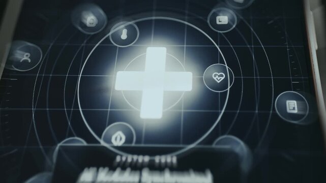 Medical service icons featured in a quick-access selection menu