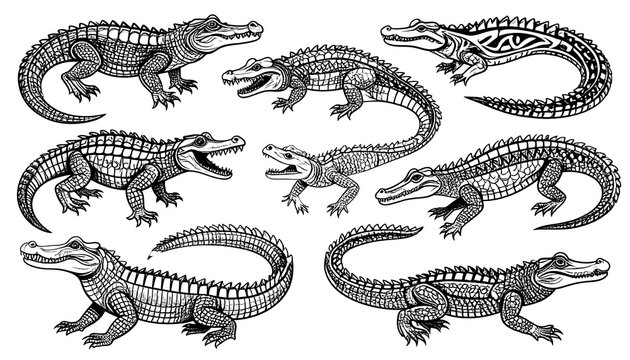 Alligator drawing set.