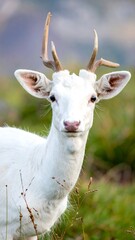 Obraz premium Albino Deer Portrait.