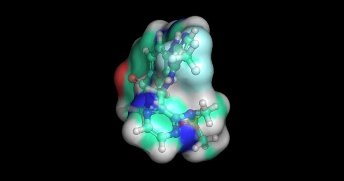 Defactinib, anticancer drug / focal adhesion kinase inhibitor for recurrent low grade serous ovarian cancer and solid tumors, 3D molecule spinning, 4K