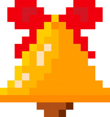 Obraz premium Christmas pixel art element collection