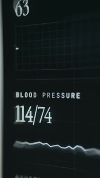 Healthcare dashboard displaying systolic and diastolic blood pressure data