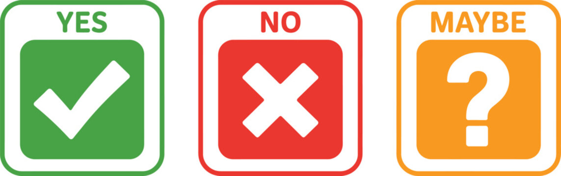 Yes no maybe selection in rectangular frames