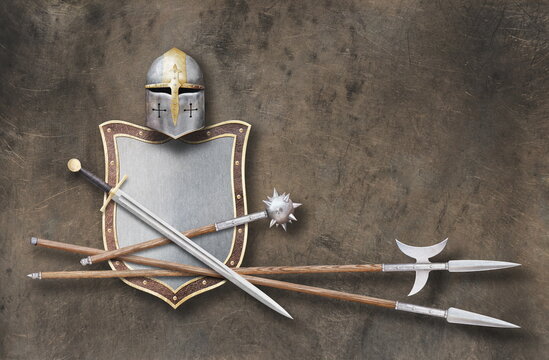 ancient weapon on grunge background