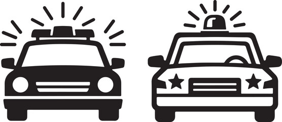Traffic police patrol car icon with emergency siren and road safety concept © MdKhalid