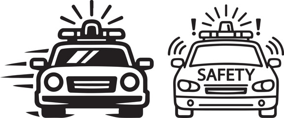 Government police car icon for public authority and civic protection illustration © MdKhalid