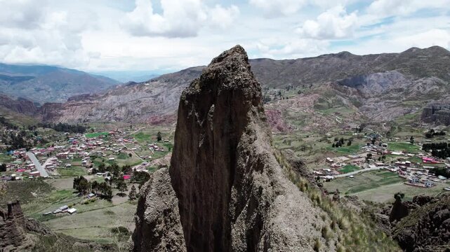 View of the Mountains of the Valley of Souls (Valle de las Animas). A Municipal Protected Area and Geological Formation in the City of La Paz, Bolivia