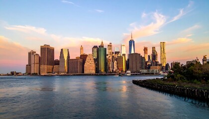 Fototapeta premium New York City Skyline Waterfront View.