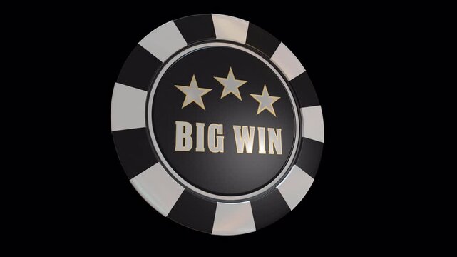 Lucky 777 Casino Chip with Triple Seven Jackpot Symbol on Black Background
