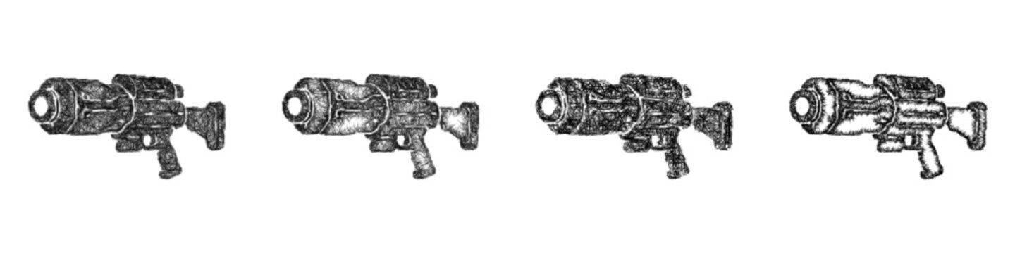Sketch plasma launcher icon design set