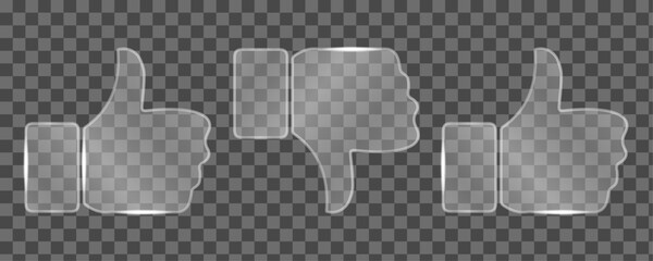 Transparent glass thumbs up and down icons set © MahfuzurRahman